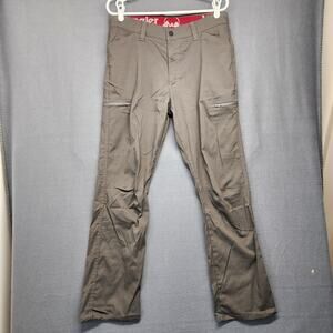 Wrangler Pants Men 34x30 Brown Performance Cargo Nylon Stretch Hiking Tag 32x30